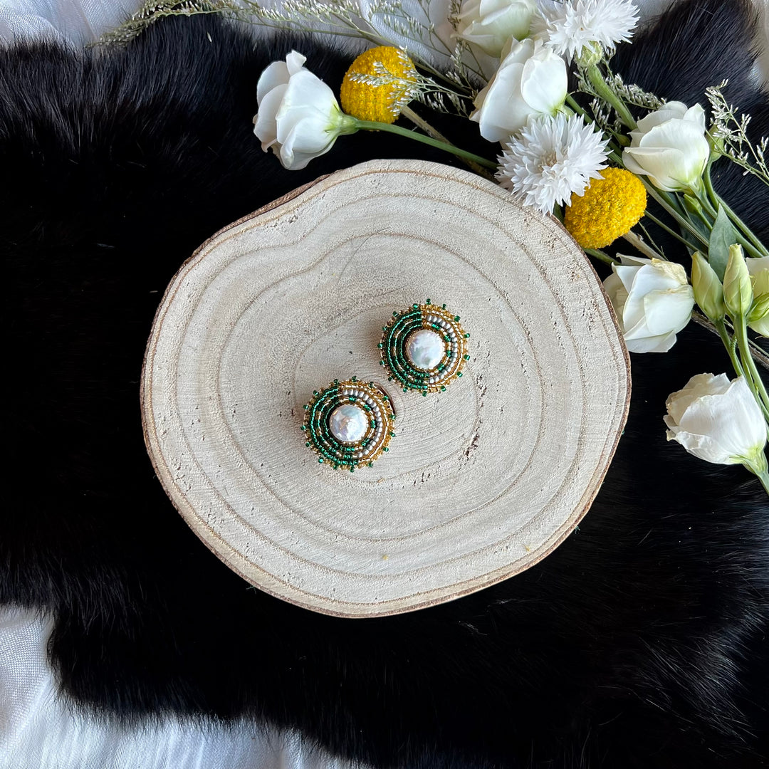 Ironstar Co. Petite Mother of Pearl Beaded Earrings