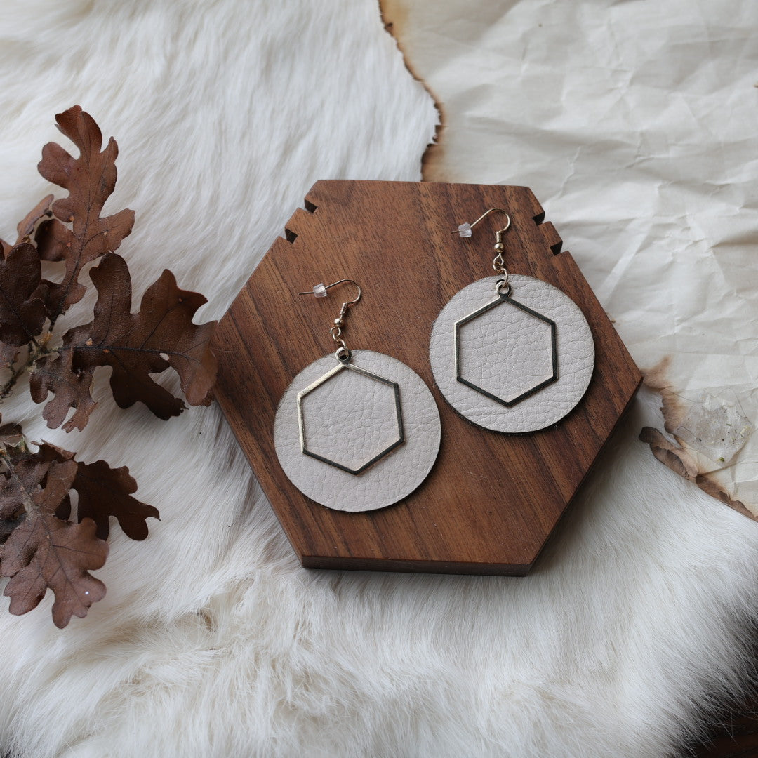 1885 Leather Co. Round Leather Drop Earrings