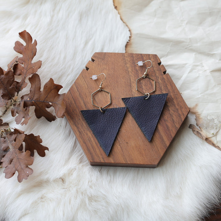1885 Leather Co. Hexagon Drop Earrings