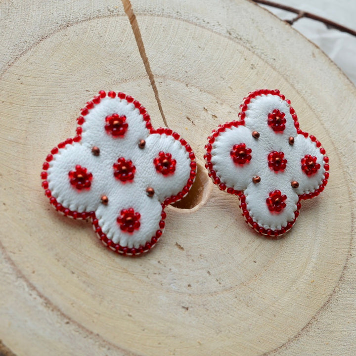 Windy North Designs Beaded Flower Earrings