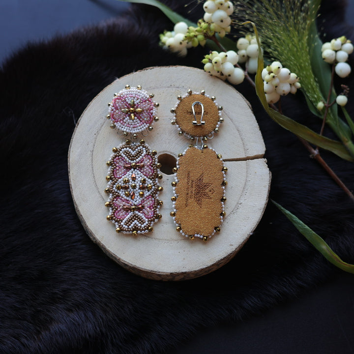 Ironstar Co. Pink Tiered Beaded Earrings