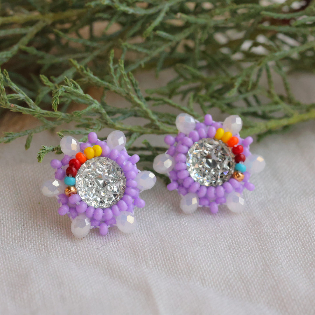 Pauline M Small Beaded Studs