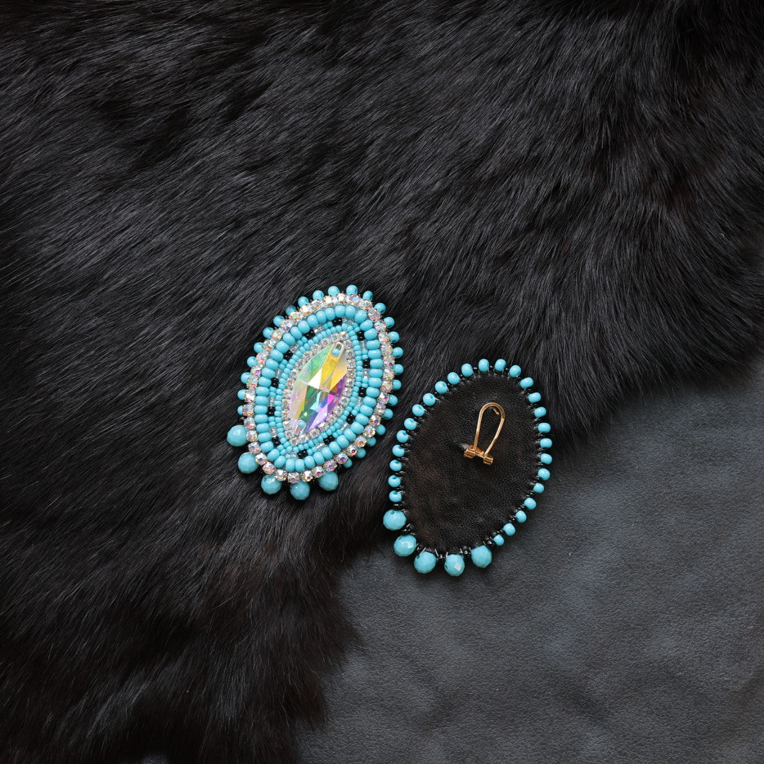 Helen O. Beaded Horse Eye Earrings