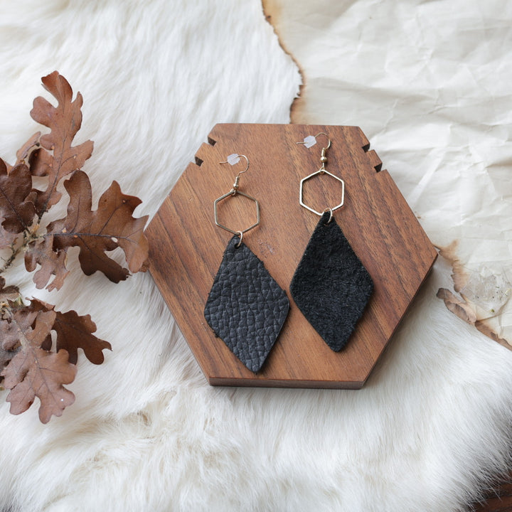 1885 Leather Co. Hexagon Drop Earrings