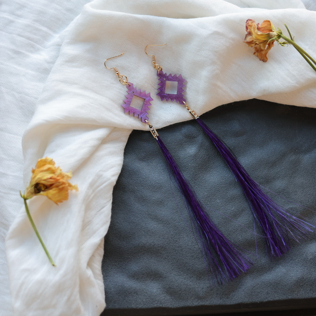 Beth Rose Designs Acrylic & Horse Hair Earrings