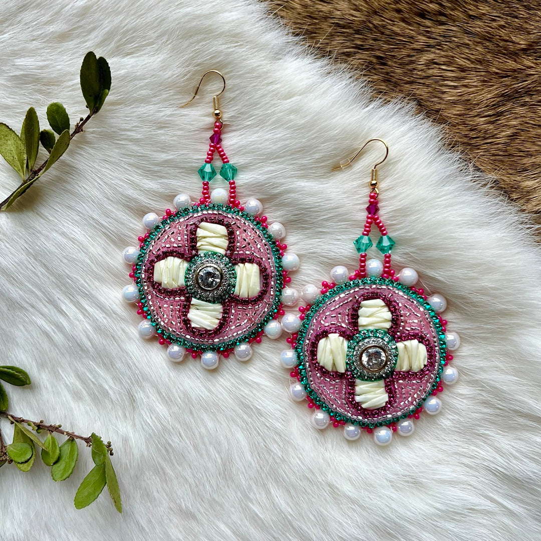 Mercedes G. Floral Quilled Earrings