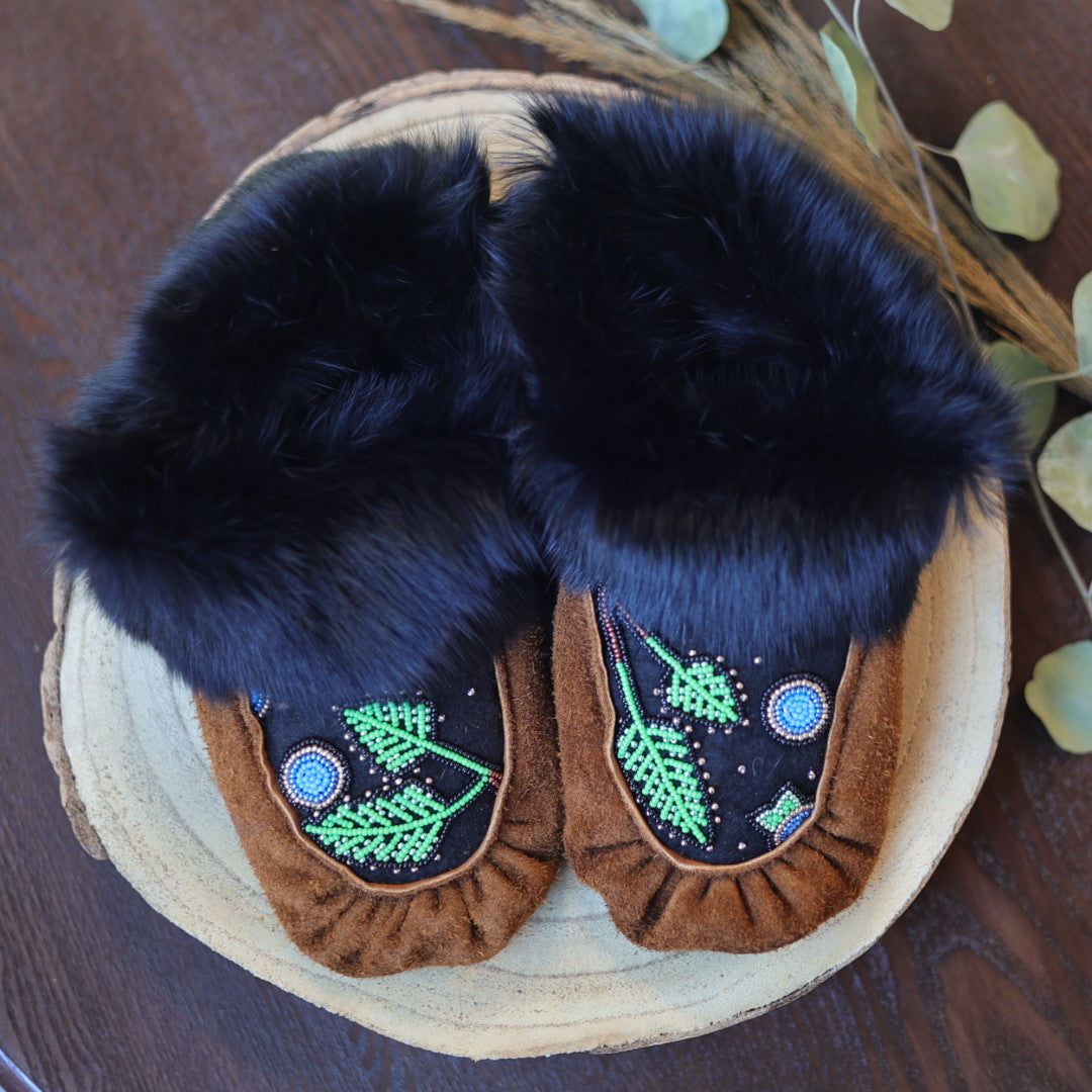 Moccasin Mama Blueberry Beaded Moccasins