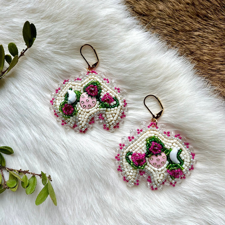 Mercedes G. Strawberry Bison Convertible Earrings