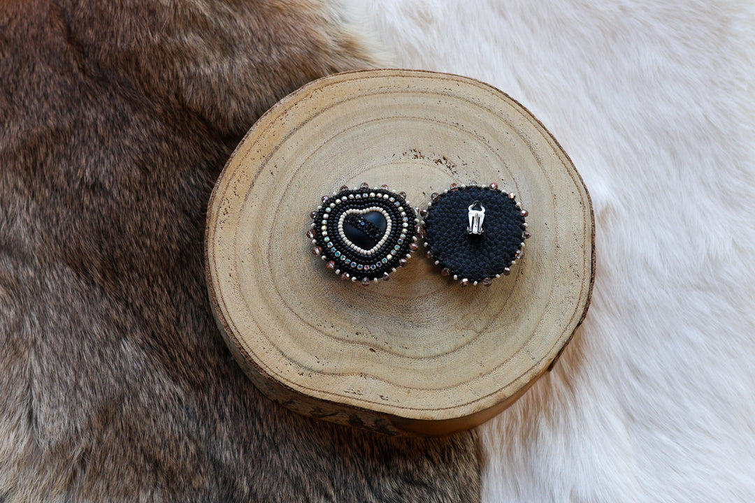 Nikki P. Black Heart Clip-on Earrings