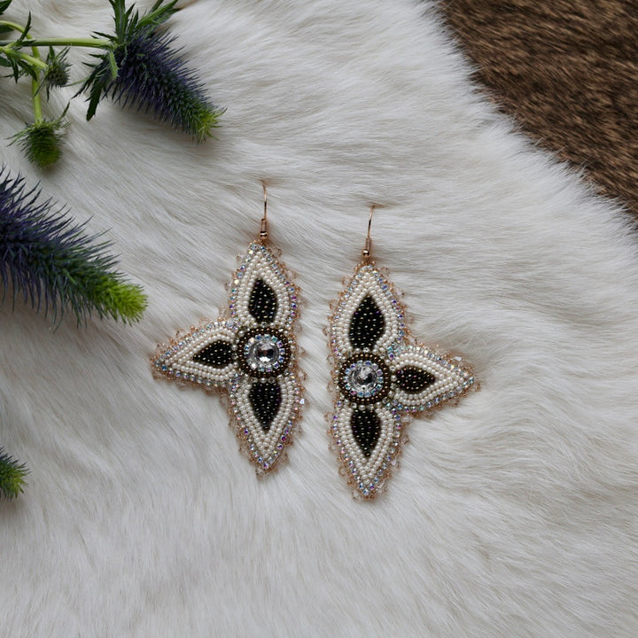 Mercedes G. Moody Neutral Half Floral Earrings