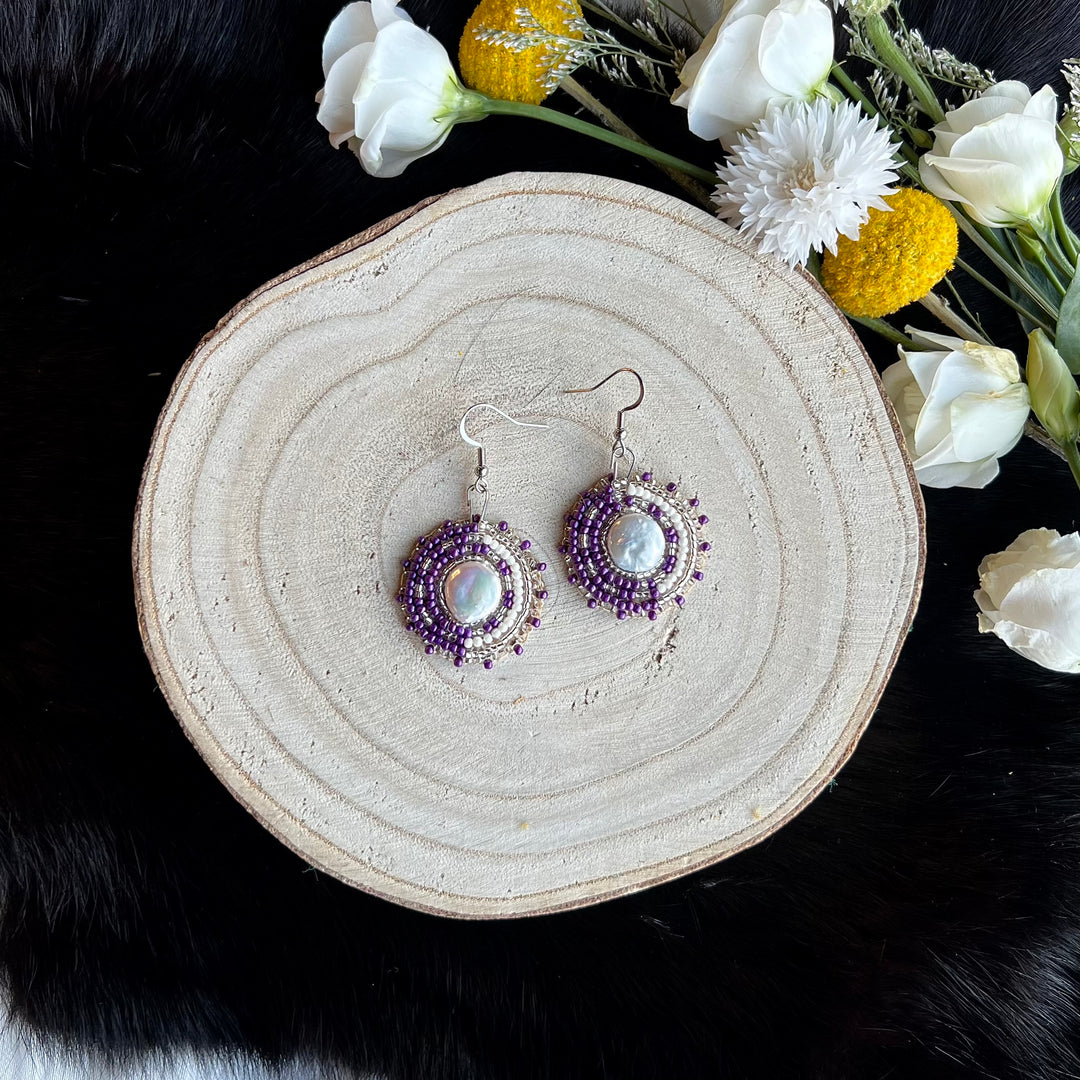 Ironstar Co. Petite Mother of Pearl Beaded Earrings