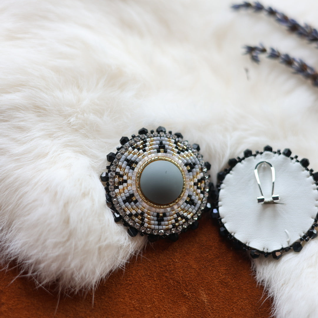 Faye's Beadiful Creations Round Beaded Burst Earrings