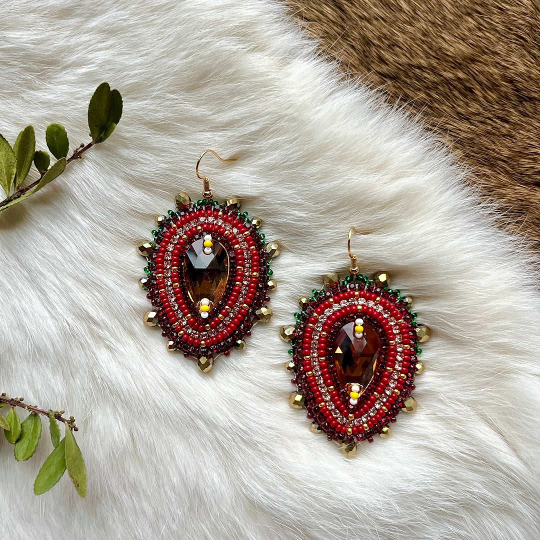 Mercedes G. Strawberry Bison Convertible Earrings