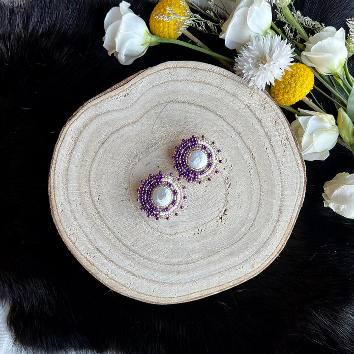 Ironstar Co. Petite Mother of Pearl Beaded Earrings