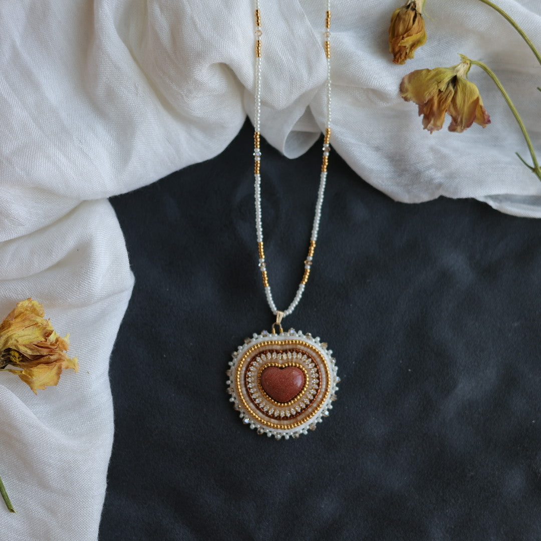 Beth Rose Designs Goldstone Heart Necklace & Earring Set