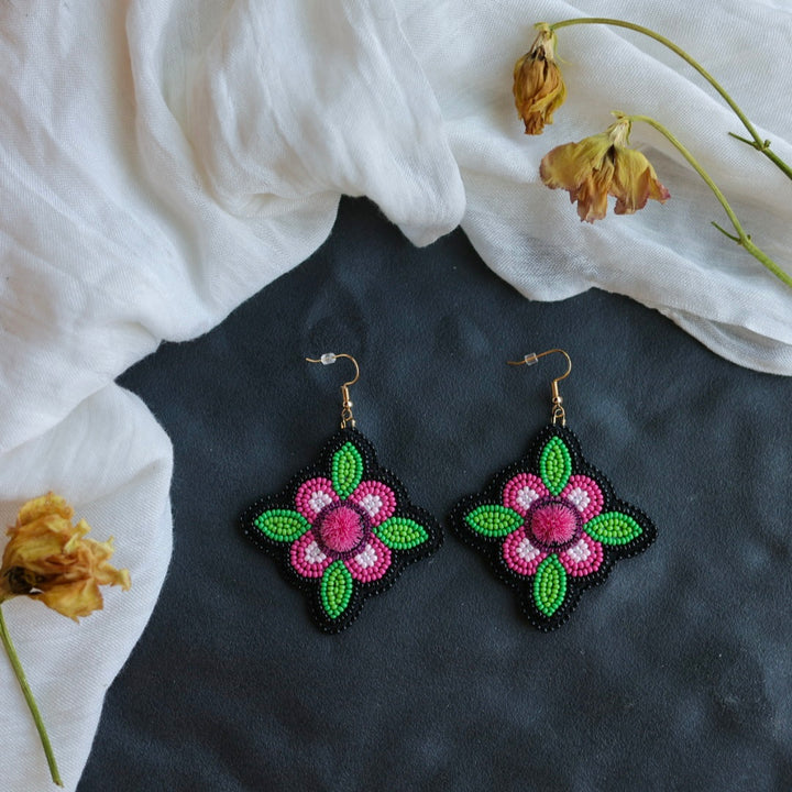 Beth Rose Designs Jade Collection Pink Floral Earrings