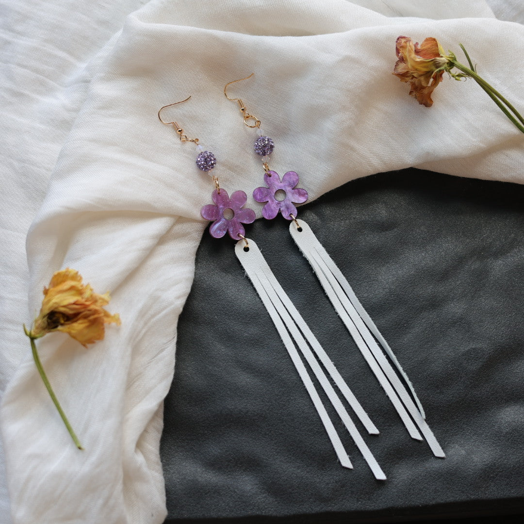 Beth Rose Designs Acrylic & Fringe Earrings- Variety