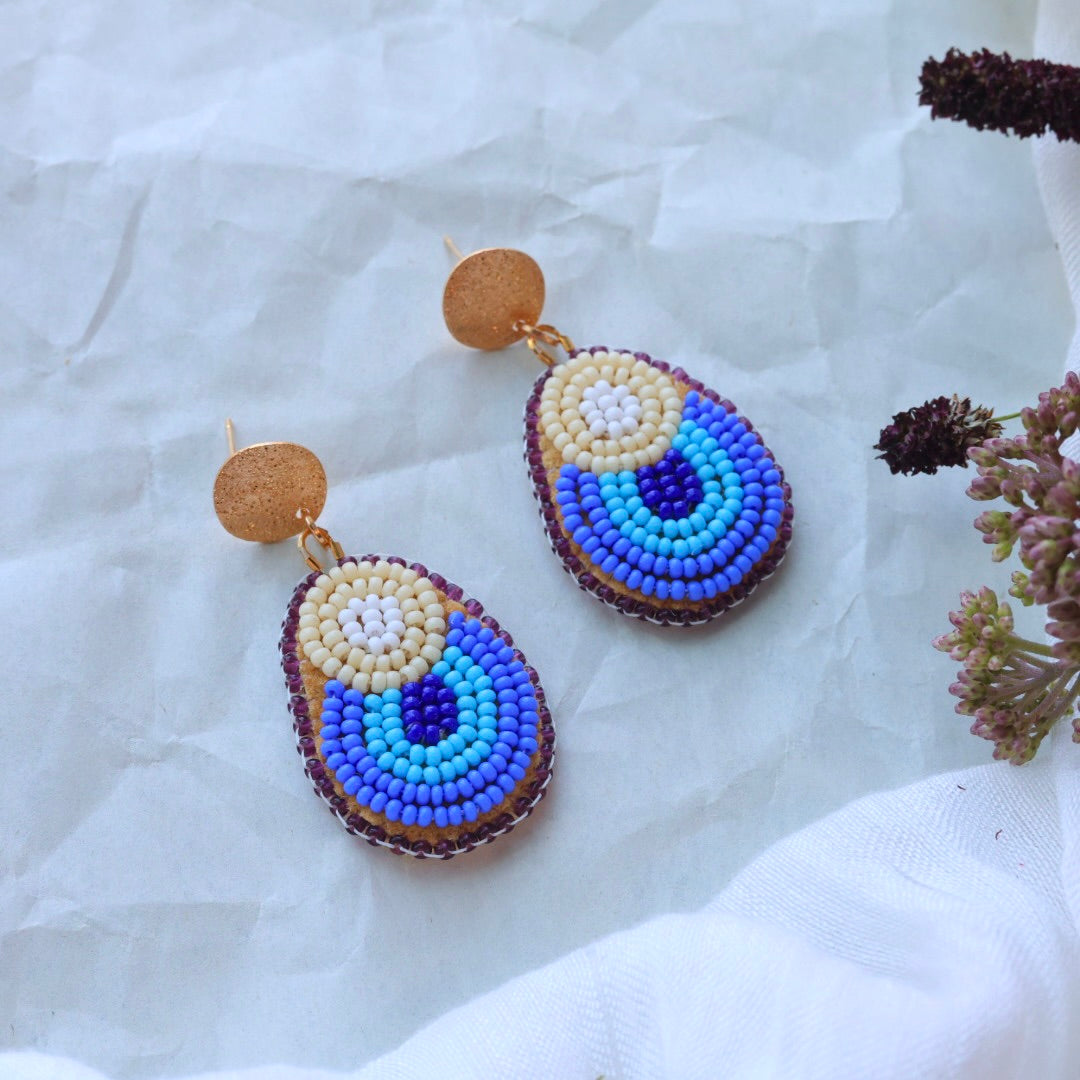 Deneyounen Designs Blue Flower Petal Earrings