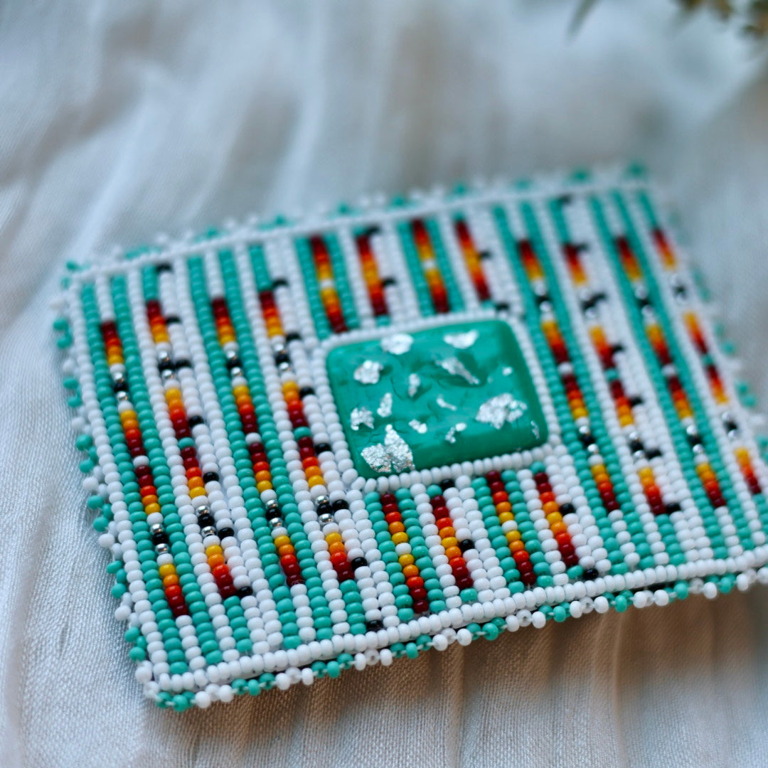 Prairie Beads Rectangular Beaded Belt Buckle