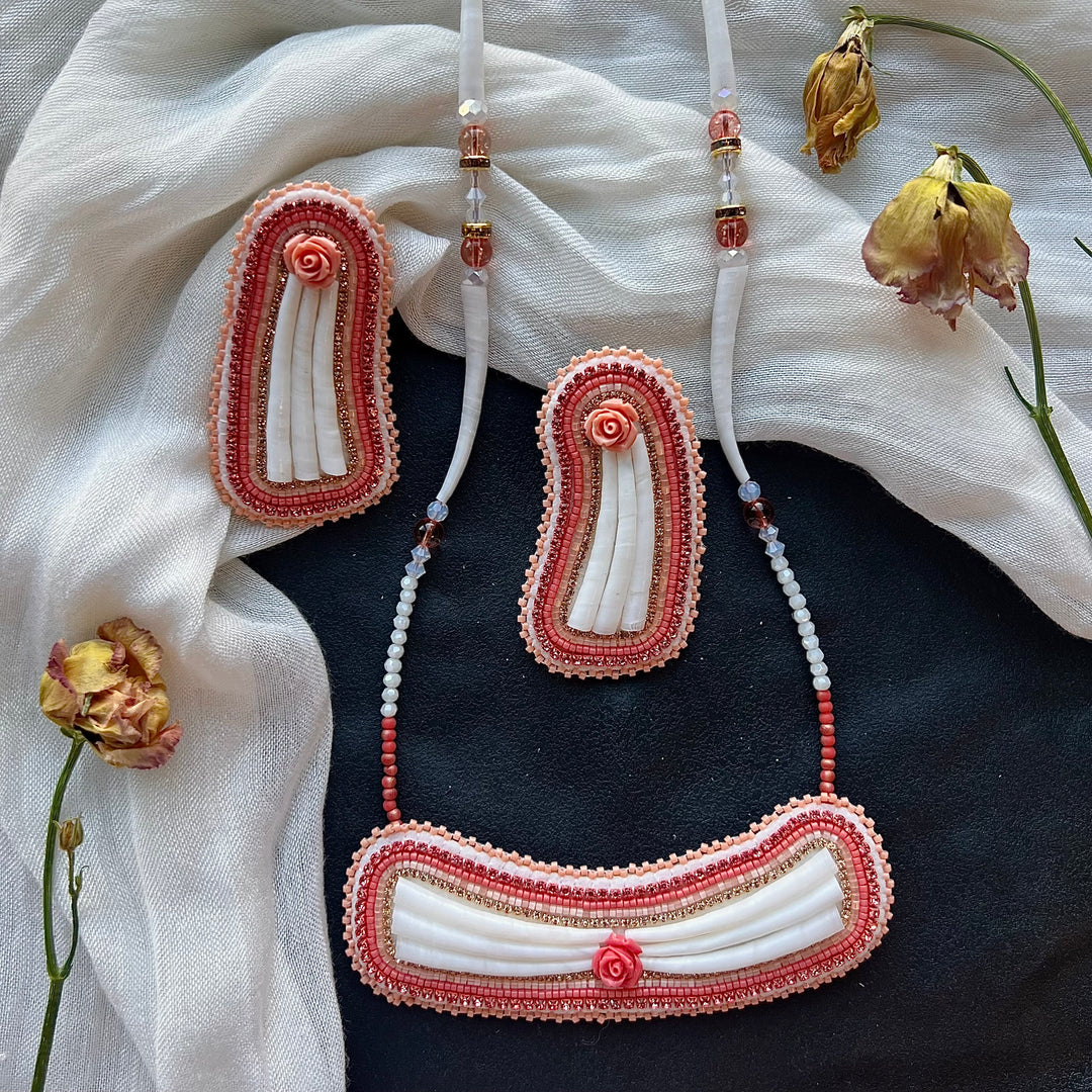Beth Rose Designs Dentalium Shell Earrings & Necklace