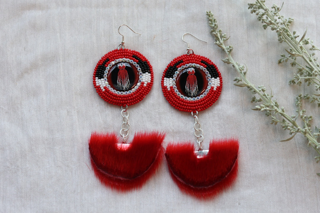 Helen H. Seal Fur Drop Earrings