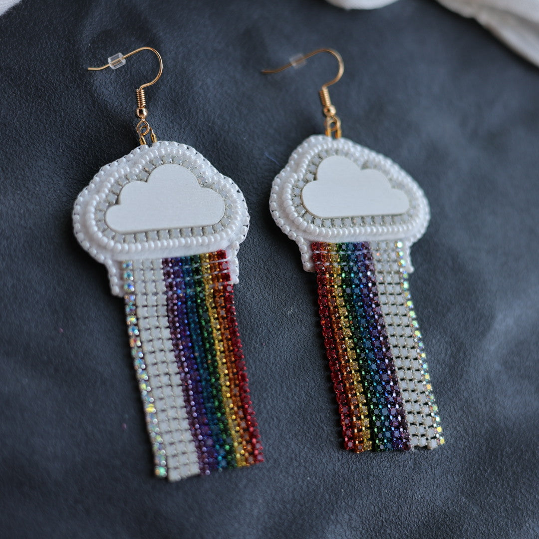 Beth Rose Designs Rhinestone Raincloud Earrings