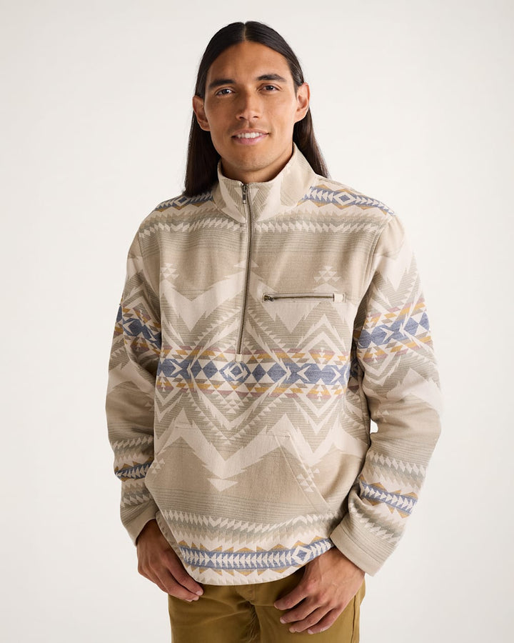 Pendleton Taupe Cascadia Men's DoubleSoft Dover Quarter Zip