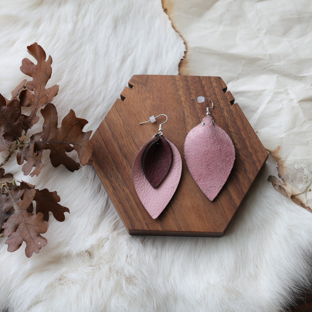 1885 Leather Co. Leather Petal Duo Earrings