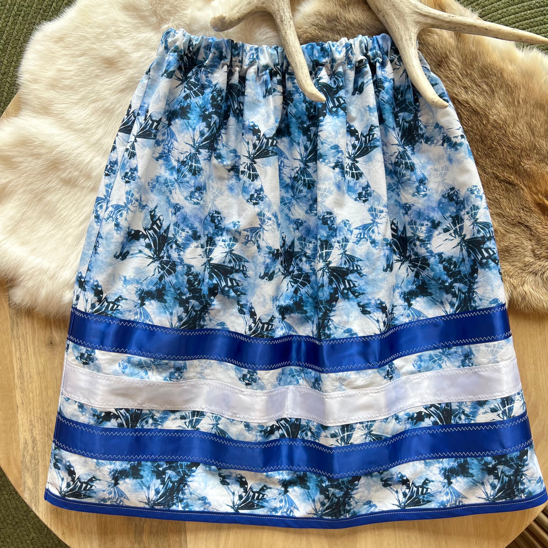 Vi's CREE-ations Blue Butterfly Girls Ribbon Skirt