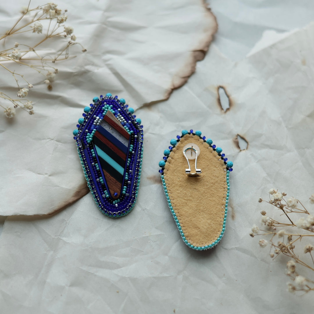 TLee Beads Royal Blue Beaded Earrings