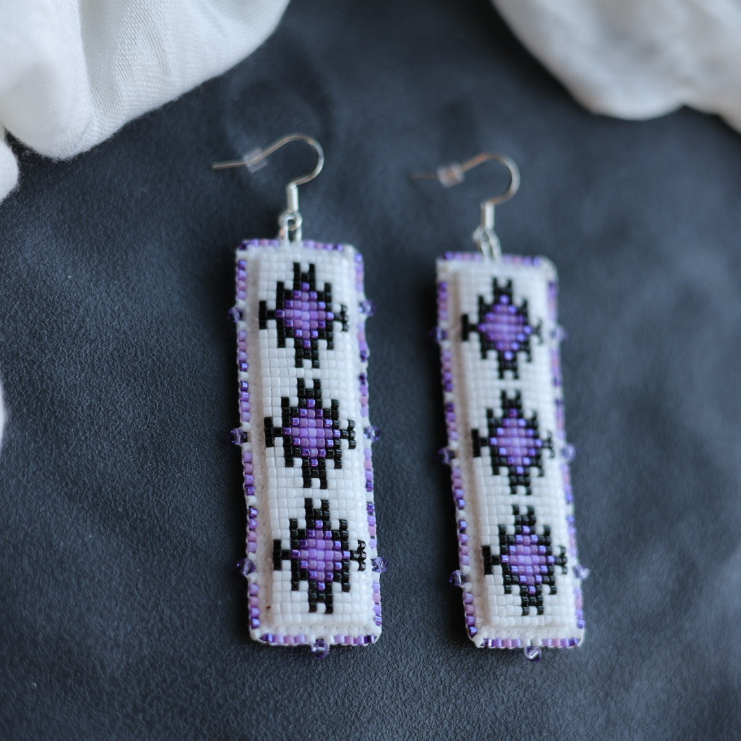 Beth Rose Designs Long Loomed Drop Earrings