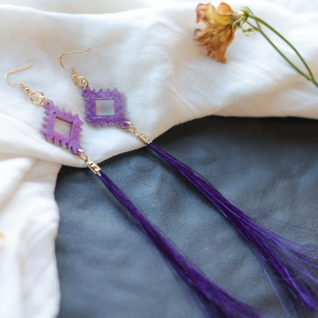 Beth Rose Designs Acrylic & Horse Hair Earrings