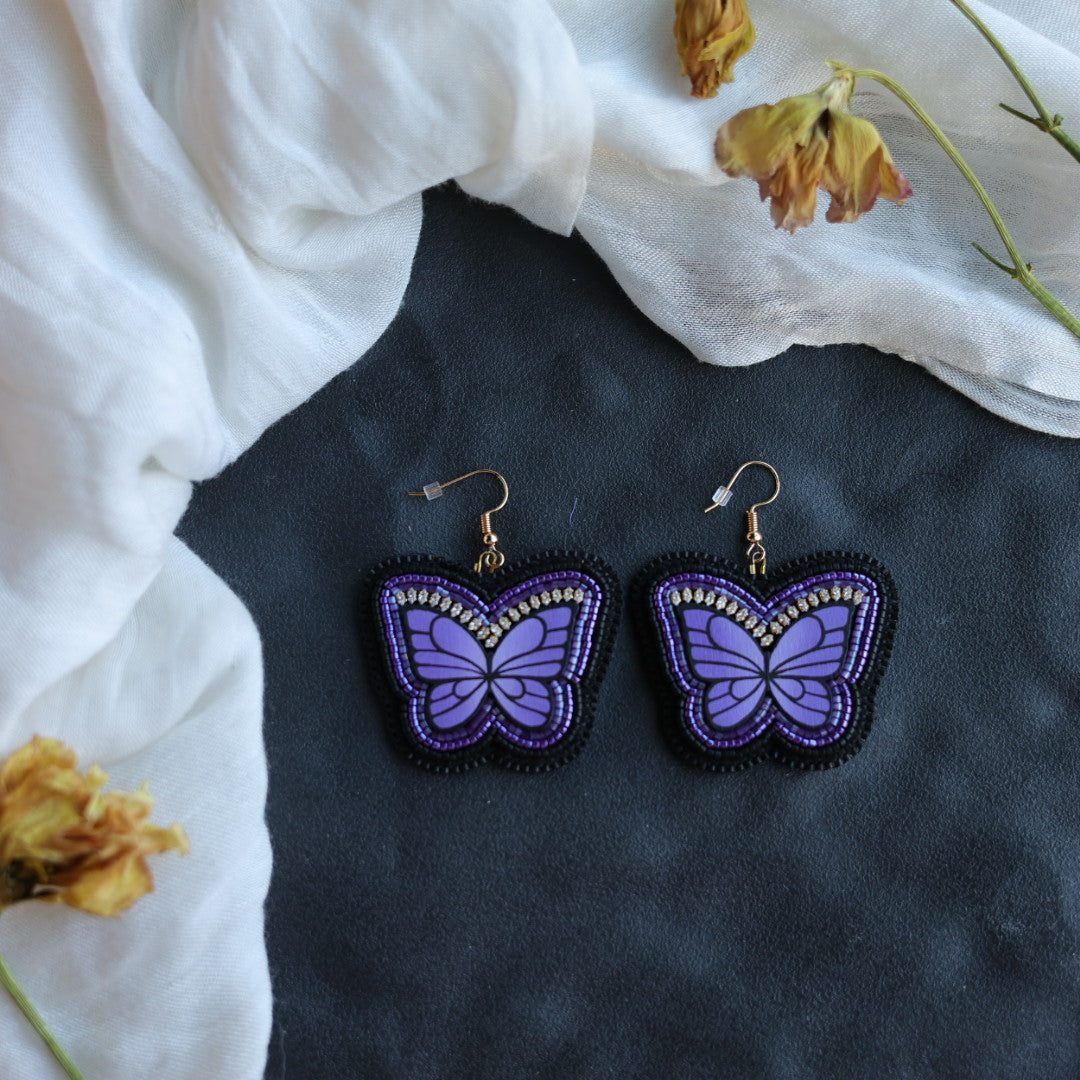 Beth Rose Designs Purple Butterfly Earrings