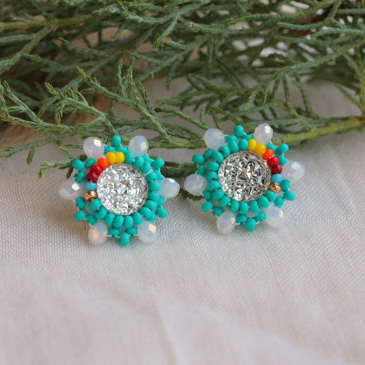 Pauline M Small Beaded Studs
