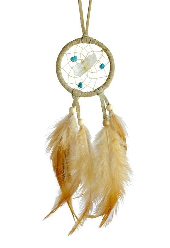 Monague 2" Tan Vision Seeker Dreamcatcher w/Semi Precious Stones