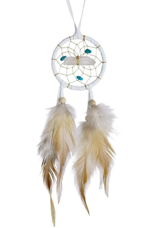 Monague 2" White Vision Seeker Dreamcatcher w/Semi Precious Stones