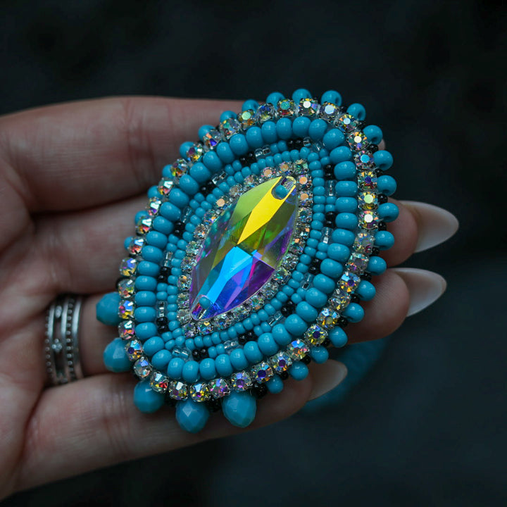 Helen O. Beaded Horse Eye Earrings