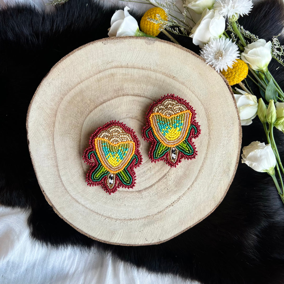 Ironstar Co. Blossoming Floral Beaded Earrings