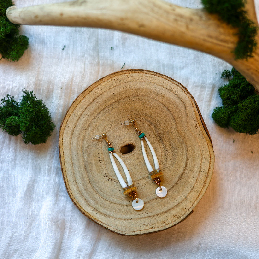 Dee Iyapes Double Dentalium Earrings