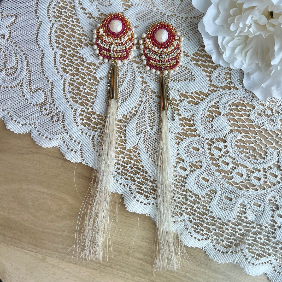Emmiline Beadz Pearly Pink Earrings