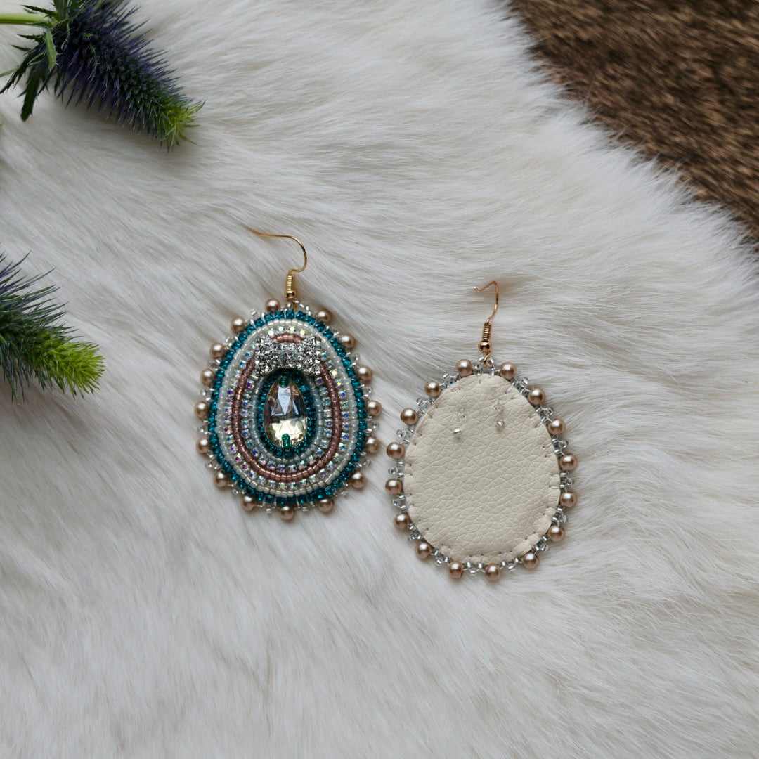 Mercedes G. Teardrop Charm Beaded Earrings