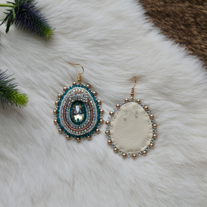 Mercedes G. Teardrop Charm Beaded Earrings