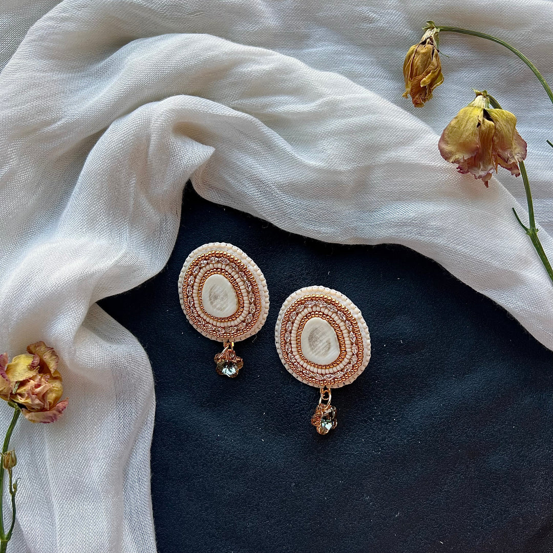 Beth Rose Designs Antler & Swarovski Charm Beaded Earrings