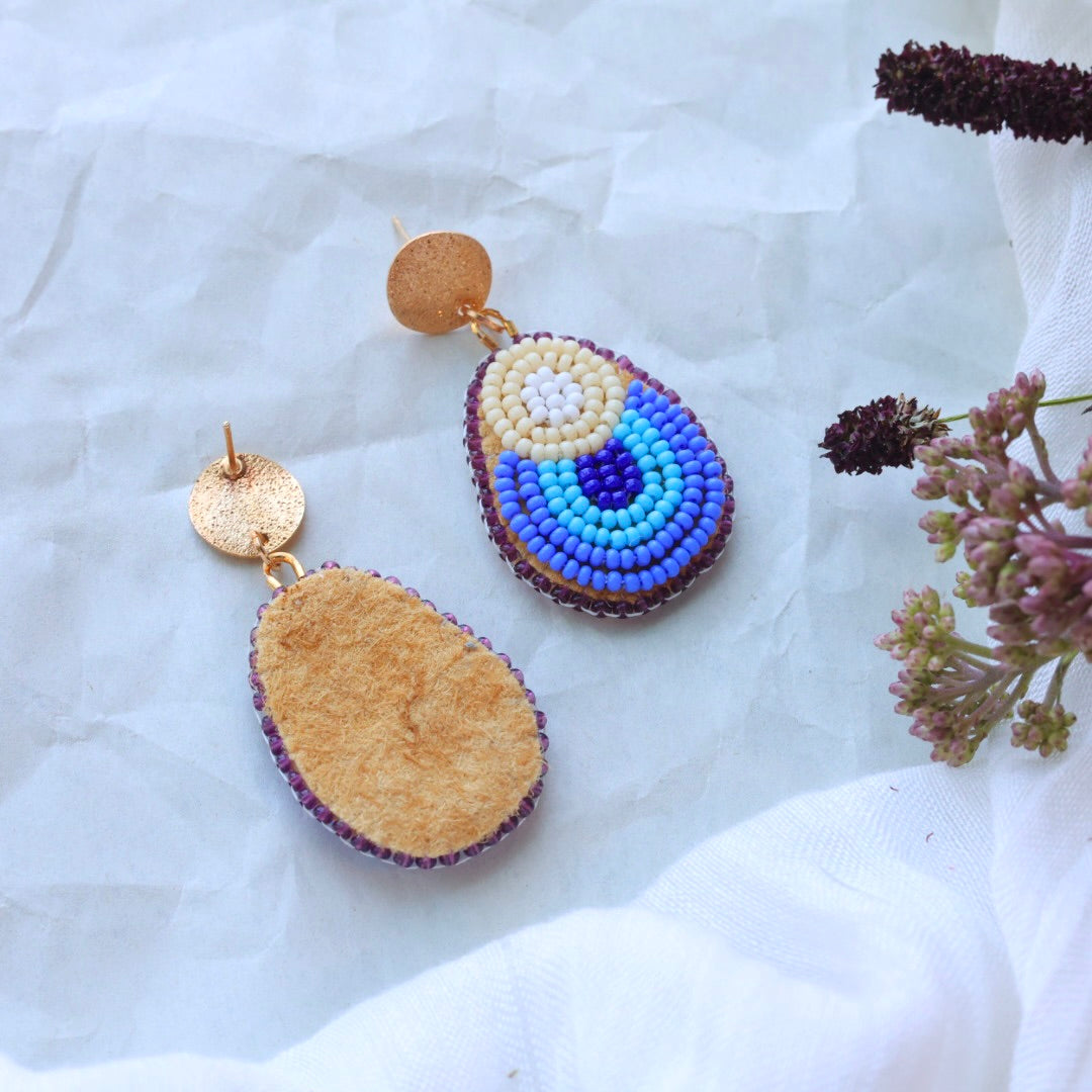 Deneyounen Designs Blue Flower Petal Earrings