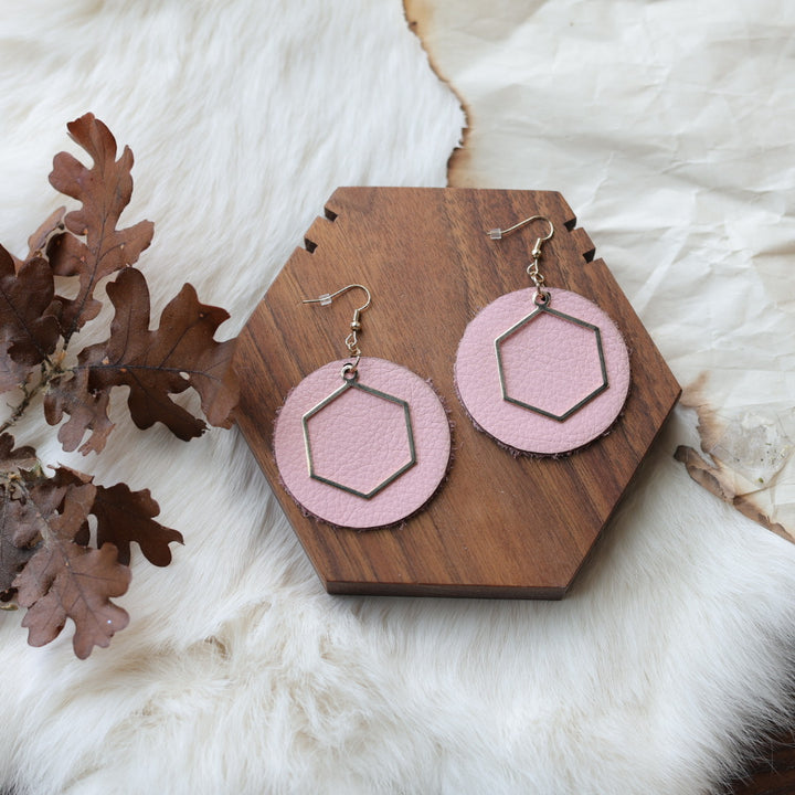 1885 Leather Co. Round Leather Drop Earrings