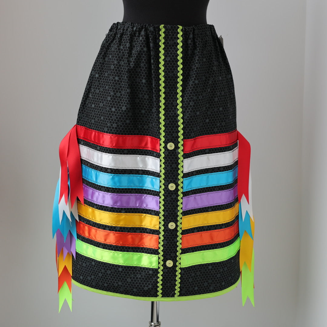 Vi's CREE-ations Button Panel Rainbow Ribbon Skirt – Wanuskewin