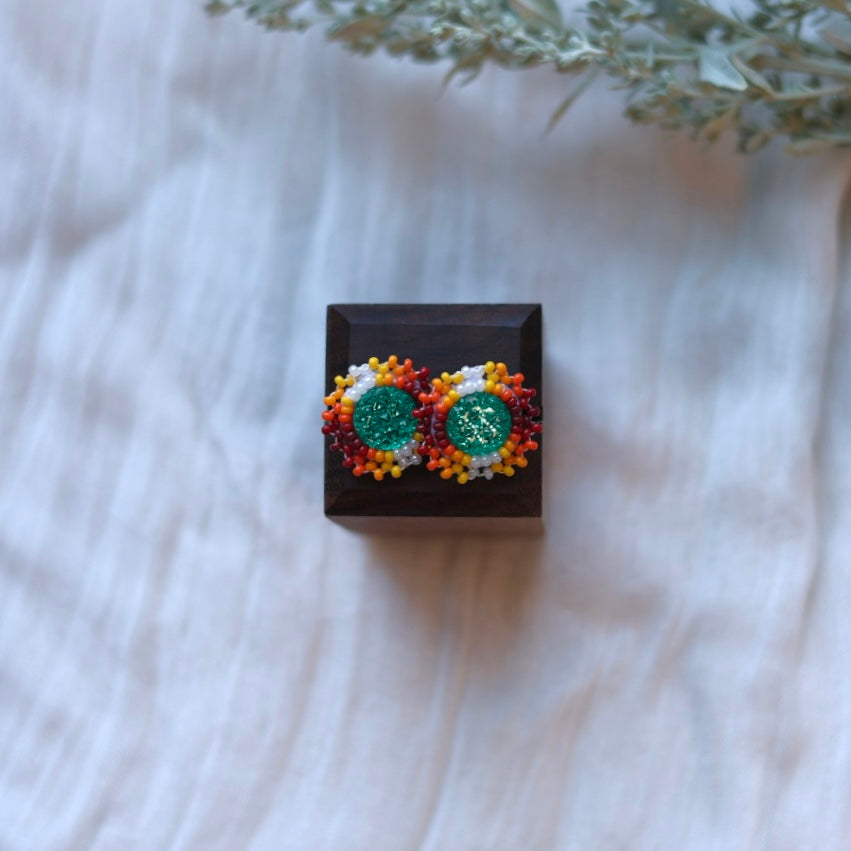 Prairie Beads Petite Fire Beaded Studs