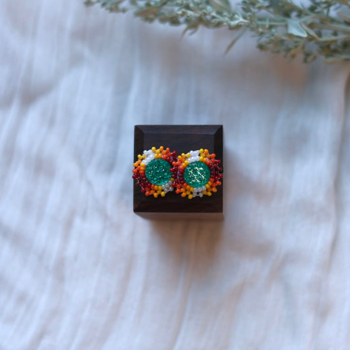 Prairie Beads Petite Fire Beaded Studs