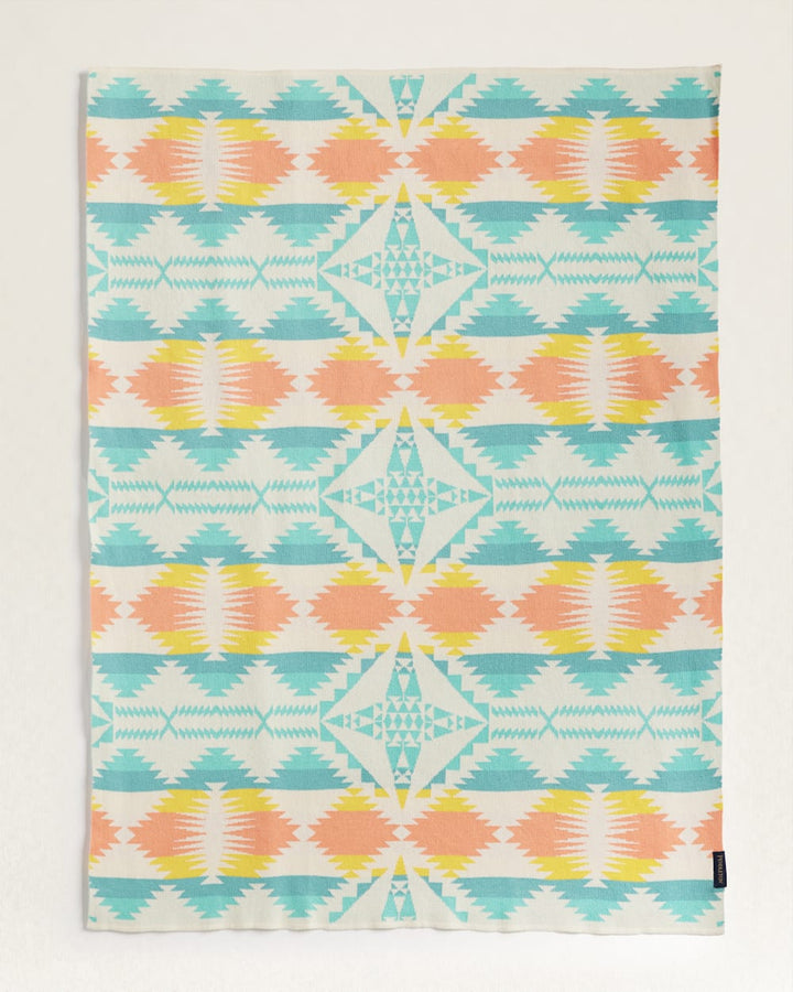 Pendleton Tan Multi Knit Baby Blanket With Beanie