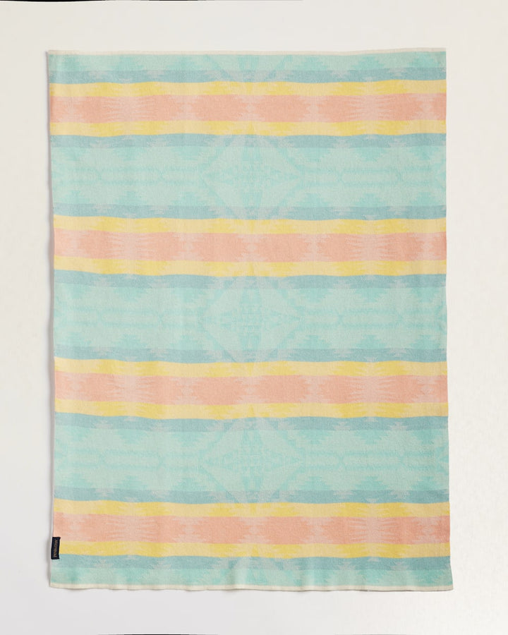 Pendleton Tan Multi Knit Baby Blanket With Beanie